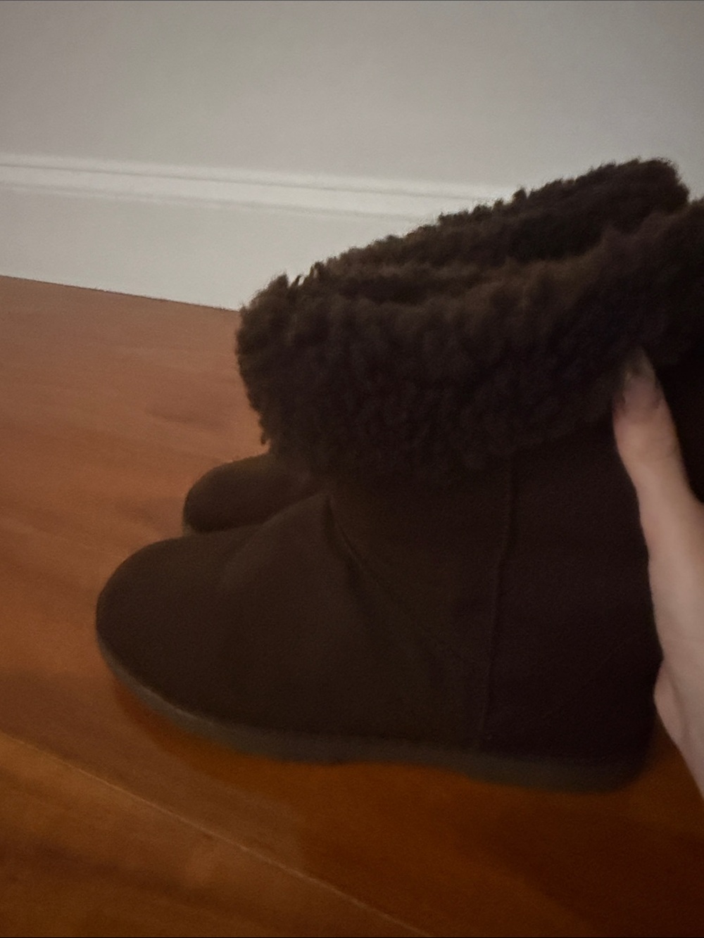 Women’s Cozy Faux-Shearling Ankle Boots - Dark Brown